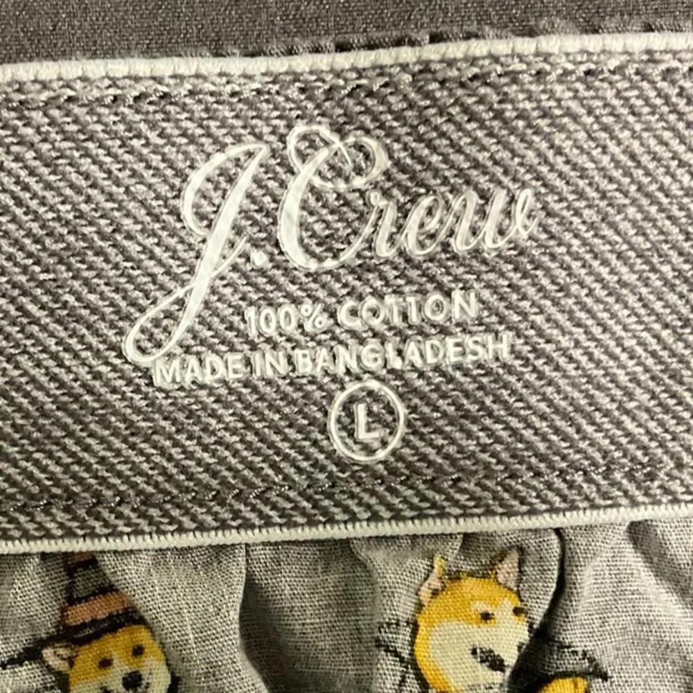 Re-Imagined J Crew 100% Cotton Boxers Shorts Halloween Dogs Gray Open Fly Unisex